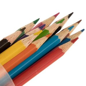 مداد رنگی 12 رنگ آریا جعبه استوانه‌ ای