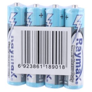 باتری چهارتایی نیم قلمی Raymax 1.5V AAA شرینک