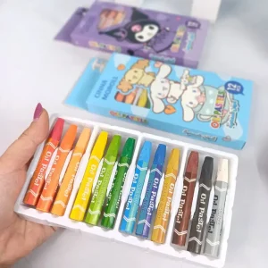 مداد شمعی 12 رنگ کرومی