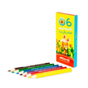 مداد رنگی 6 رنگ آریا مدل 3071